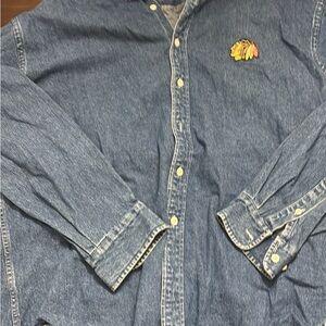 Sporto Denim Shirt with Red Nautical Patch